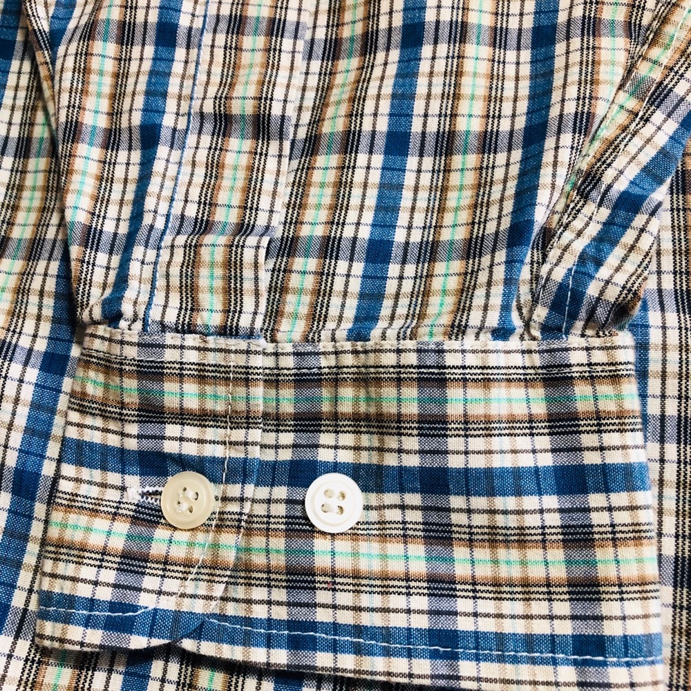 Oleg Cassini plaid long sleeve used shirt - Picture 3 of 5